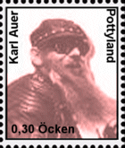 Karl Auer - rote Briefmarke