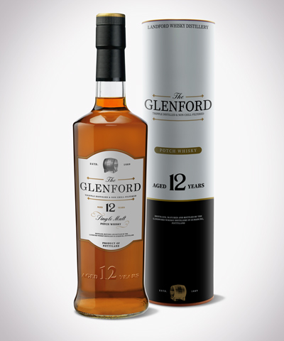 Glenford Whisky mit runder Pappschachtel